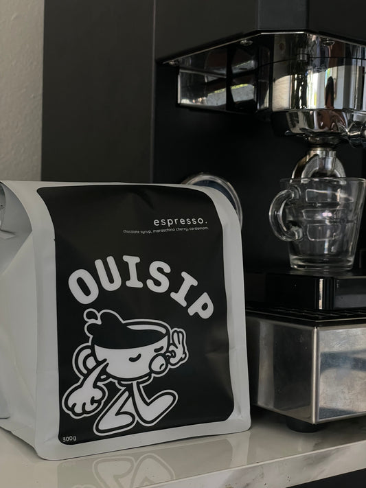 OuiSip espresso, coffee bag made in Vancouver